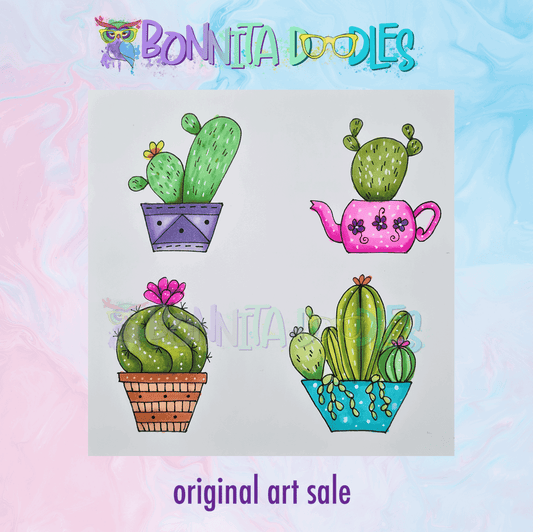 Cacti stickers Original concept art