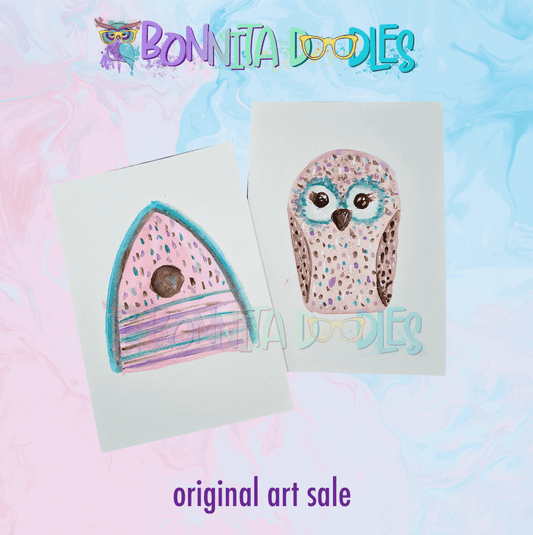 Concept paintings Original concept art - Purple House and owl