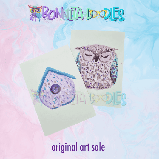 Concept paintings Original concept art - Sleep owl and house