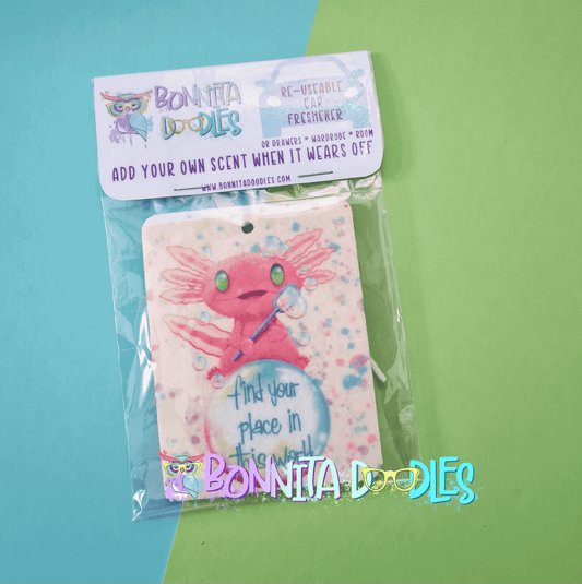 Embrace your Weird Axolotl Reusable Air freshener - for the car, closet and more - ideal gift