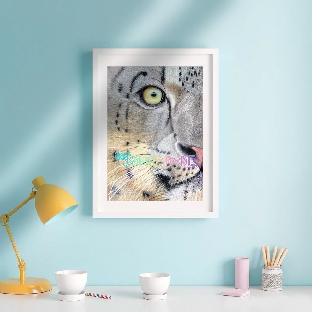 Snow Leopard pastel drawing