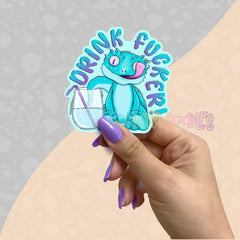 Drink F*cker Lizard | Large Vinyl sticker