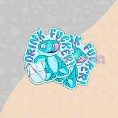 Drink F*cker Lizard | Large Vinyl sticker