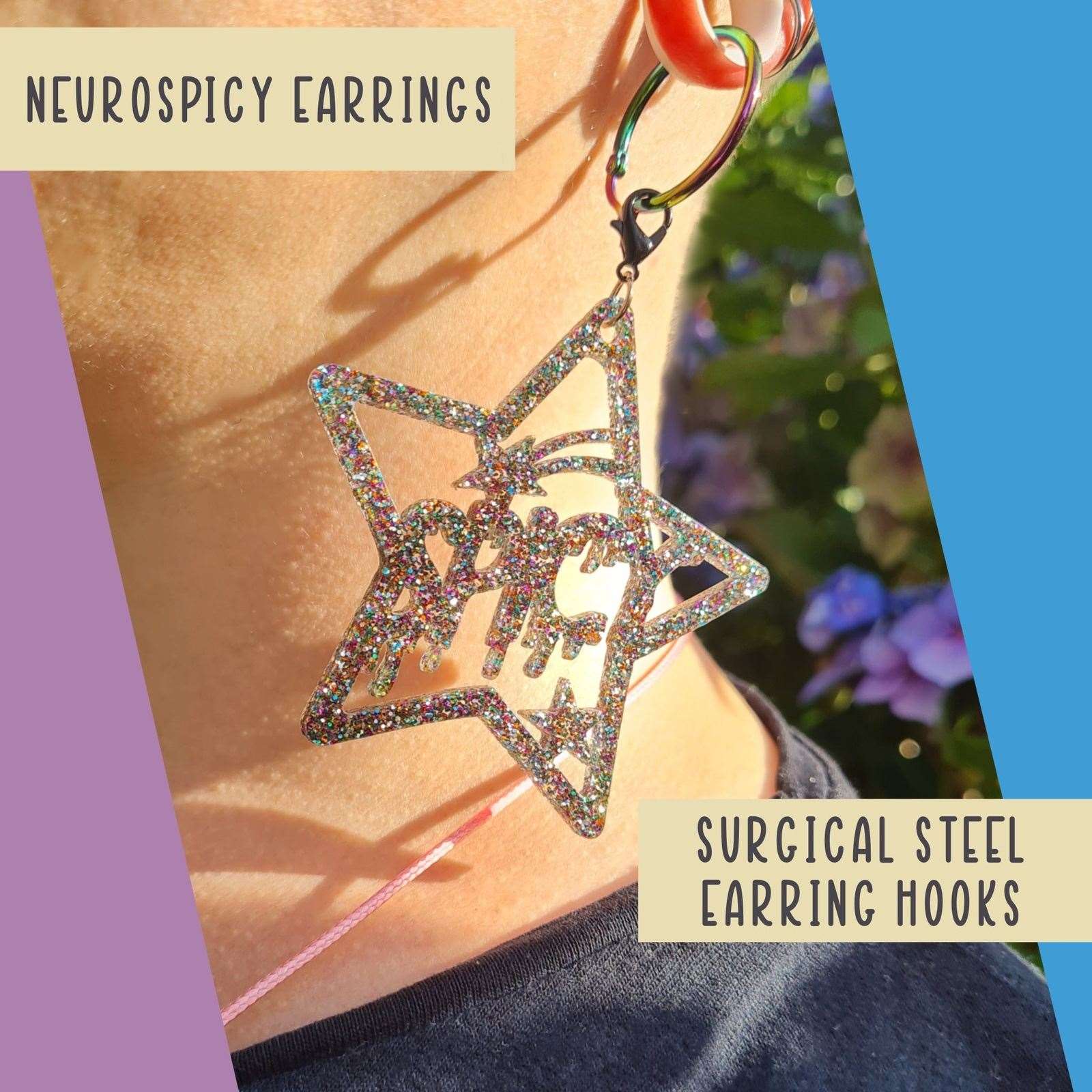 Neurospicy earrings great for stretched ears - MIXED SIZES