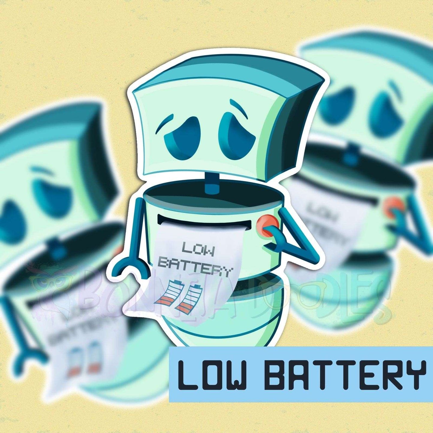 Low Battery kawaii Robot PRE ORDER vinyl sticker
