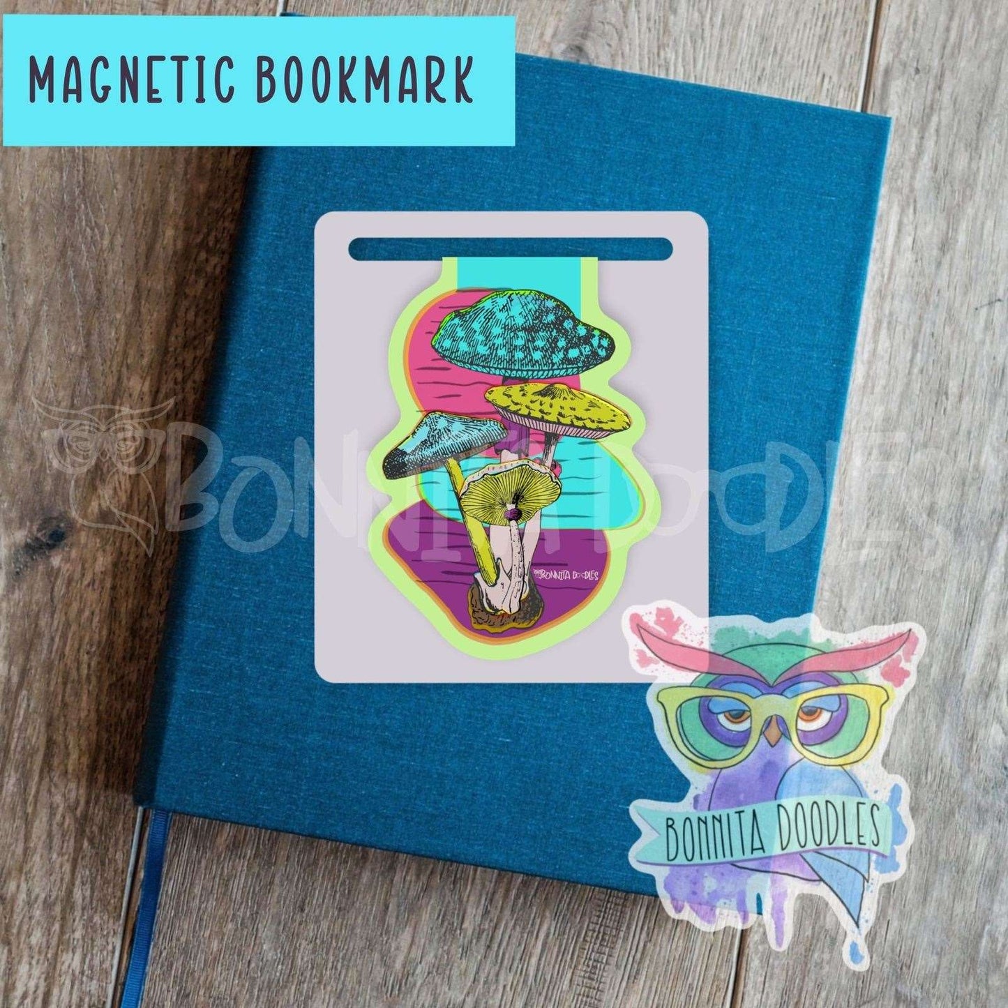 Mushrooms vintage magnetic bookmark - the perfect gift