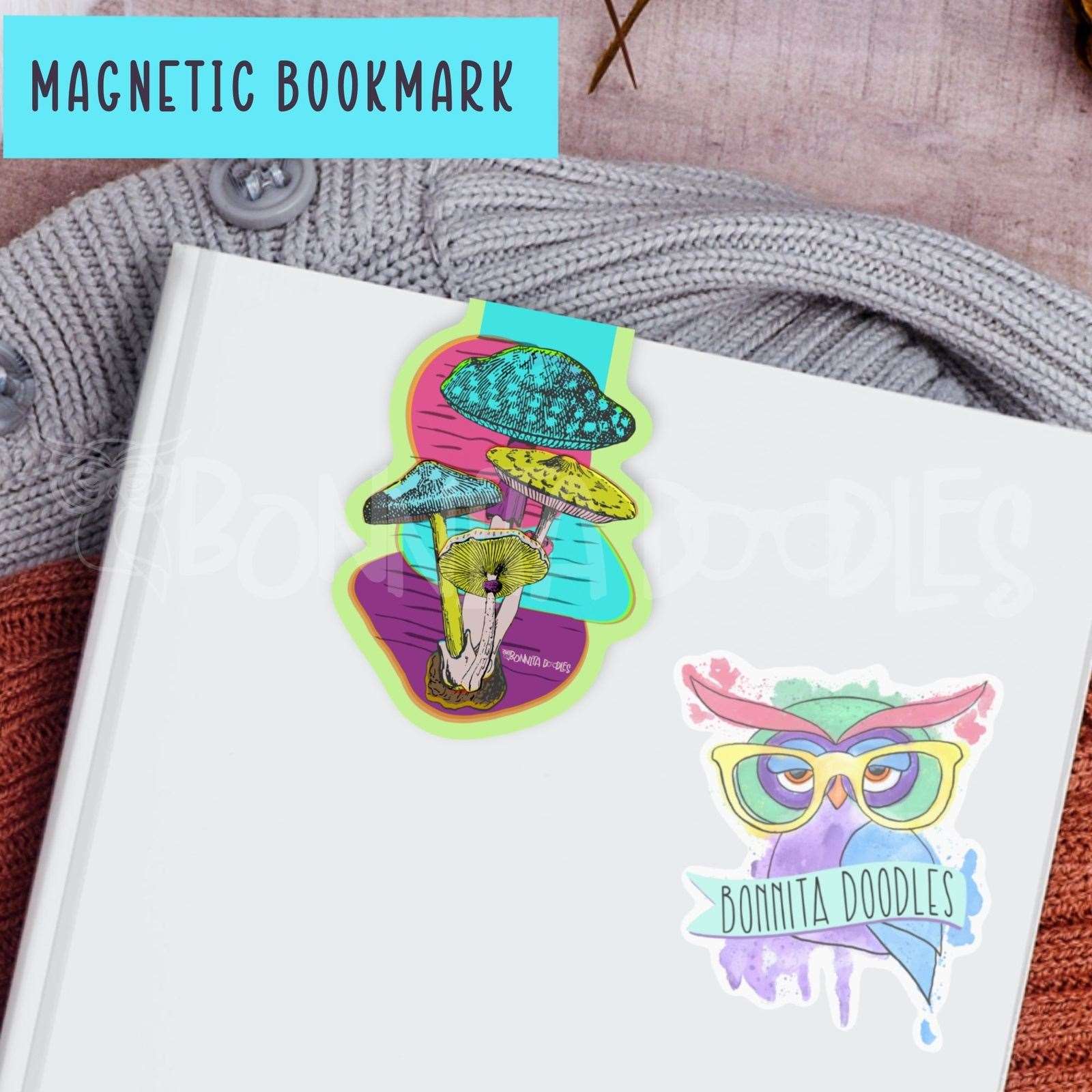 Mushrooms vintage magnetic bookmark - the perfect gift