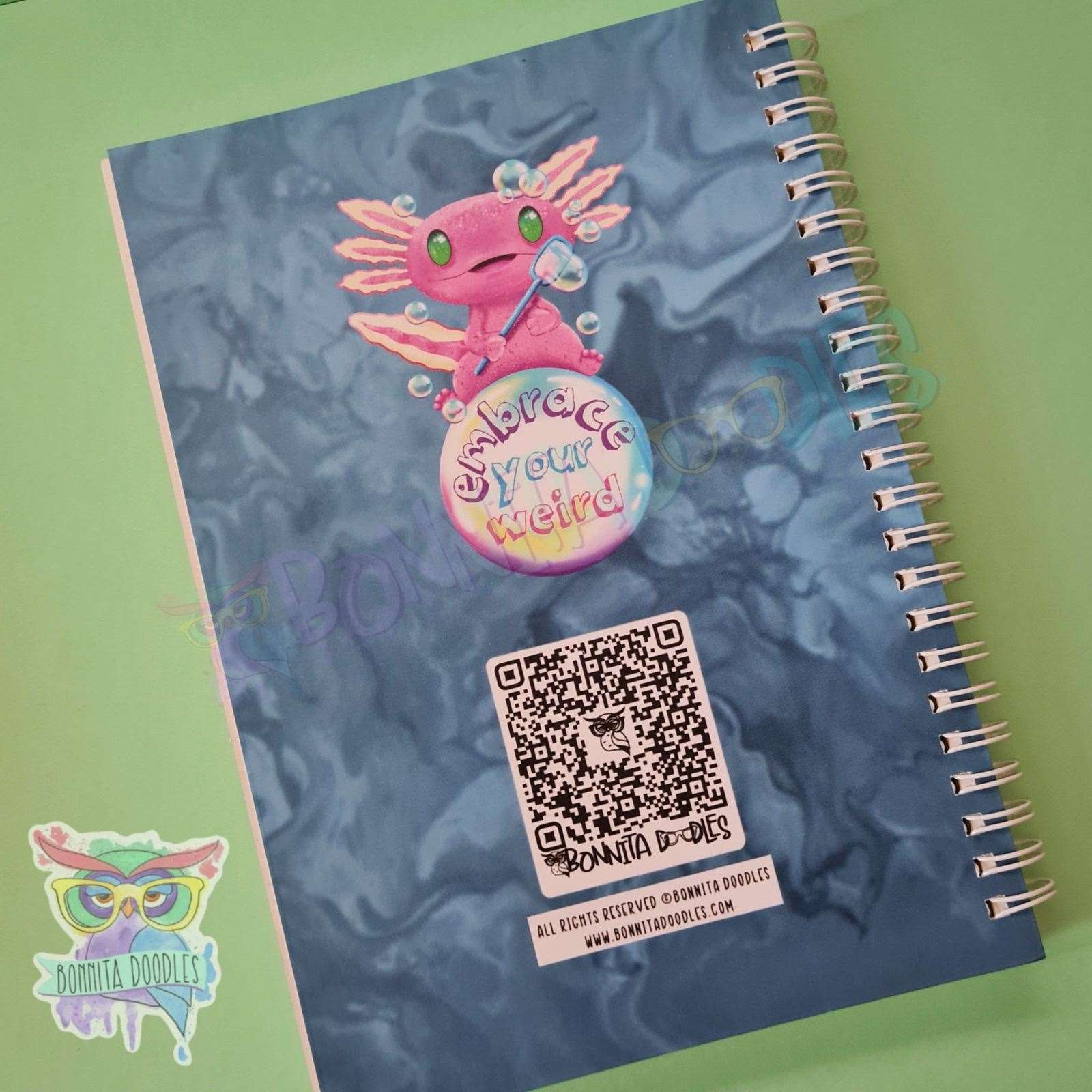 Embrace your weird axolotl notebook - perfect gift