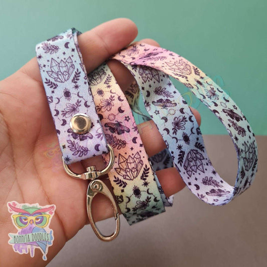 Celestial geodes & moon phases - Lanyard - soft and perfect for sensory accommodation.