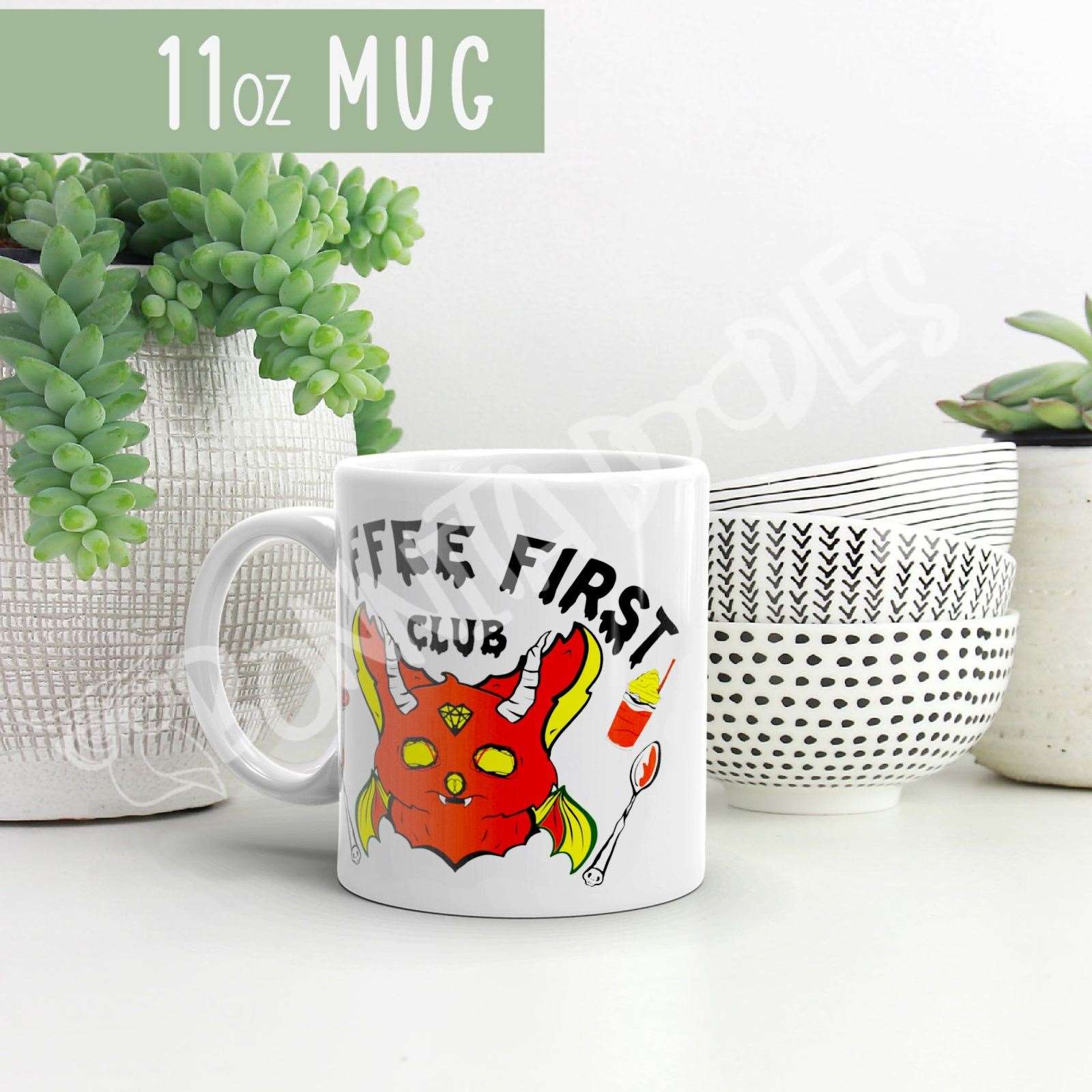 Coffee first club mug - made to order - can be personalised