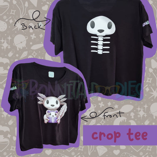 Crop Tee club Bones the Axolotl XLarge