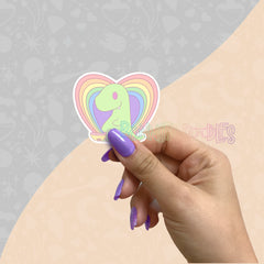 Vee the Pridosaur Heart | Medium matt vinyl sticker