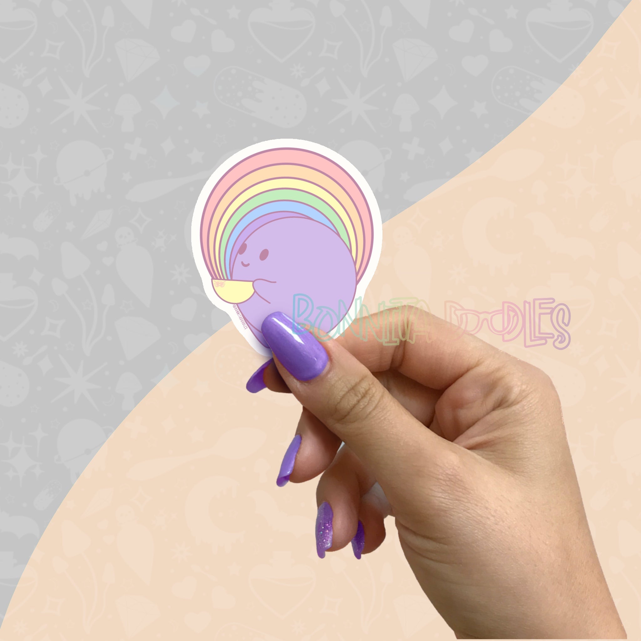 Violet Pride Planet | Medium matt vinyl sticker