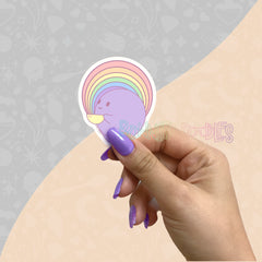 Violet Pride Planet | Medium matt vinyl sticker