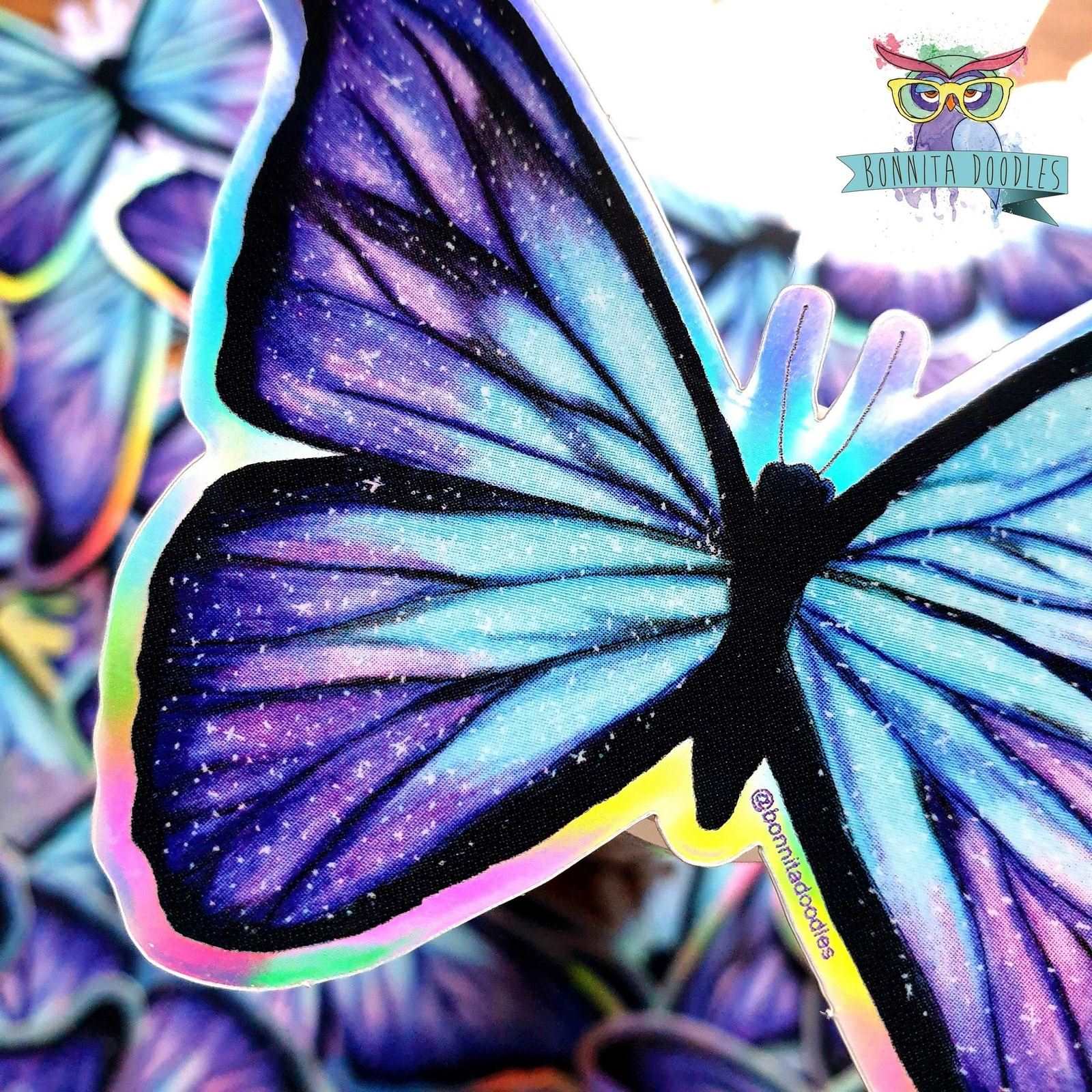 Butterfly Purple Galaxy Holographic sticker