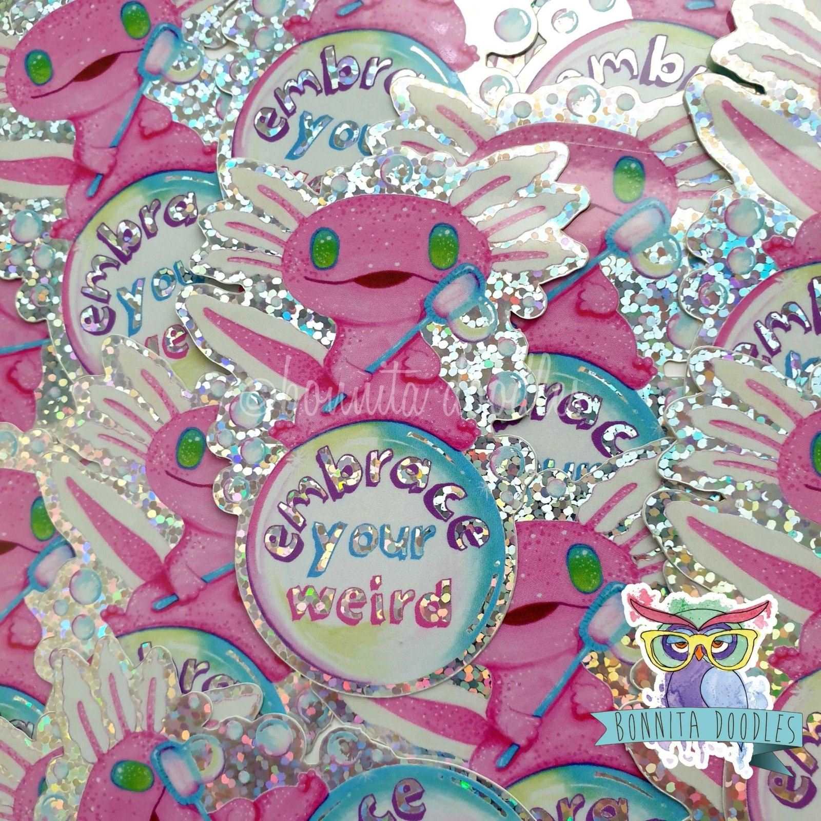 Axolotl Newt Holographic sticker