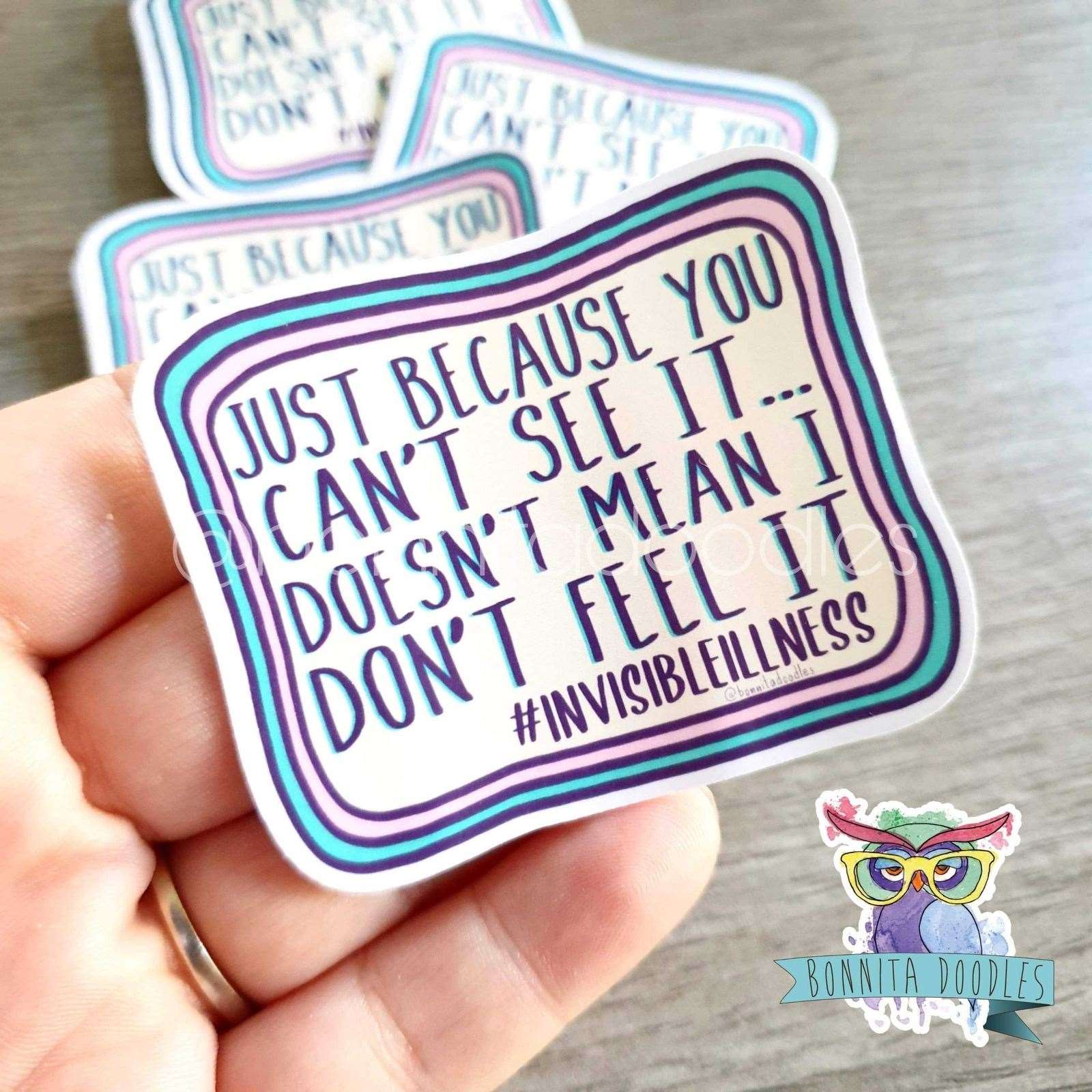 Invisible illness large sticker - #invisibleillness