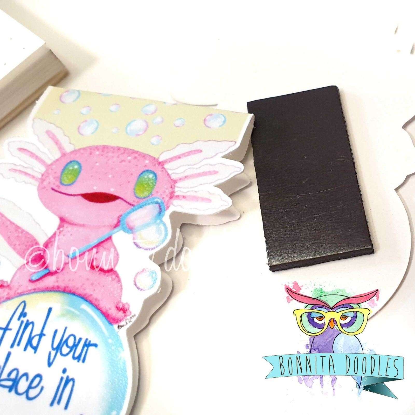 Axolotl newt magnetic bookmark