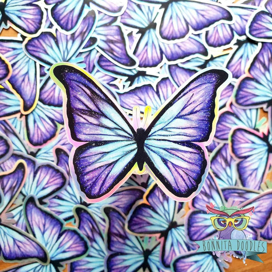 Butterfly Purple Galaxy Holographic sticker