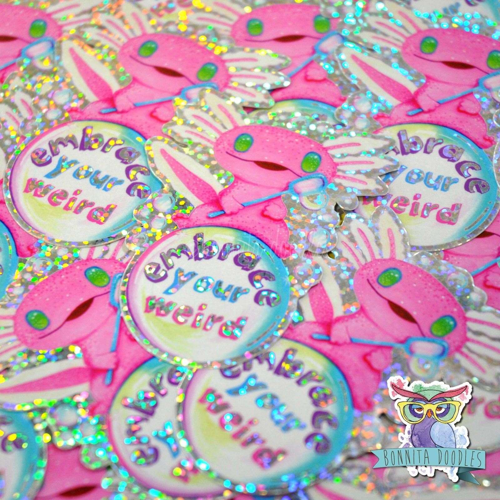 Axolotl Newt Holographic sticker