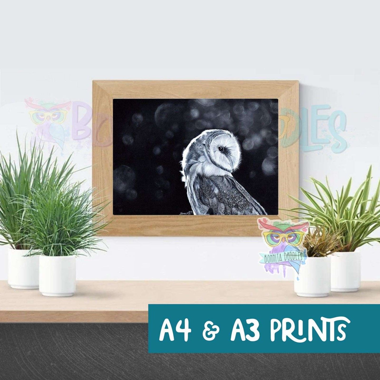 Moonlight Owl - art home decor print