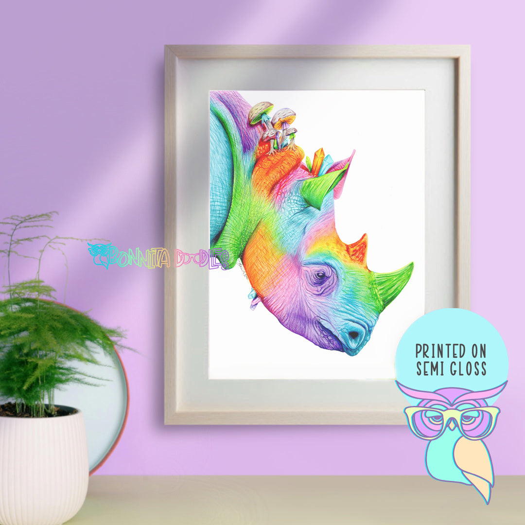 Art Print | Rainbow | Rhino