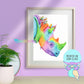Art Print | Rainbow | Rhino