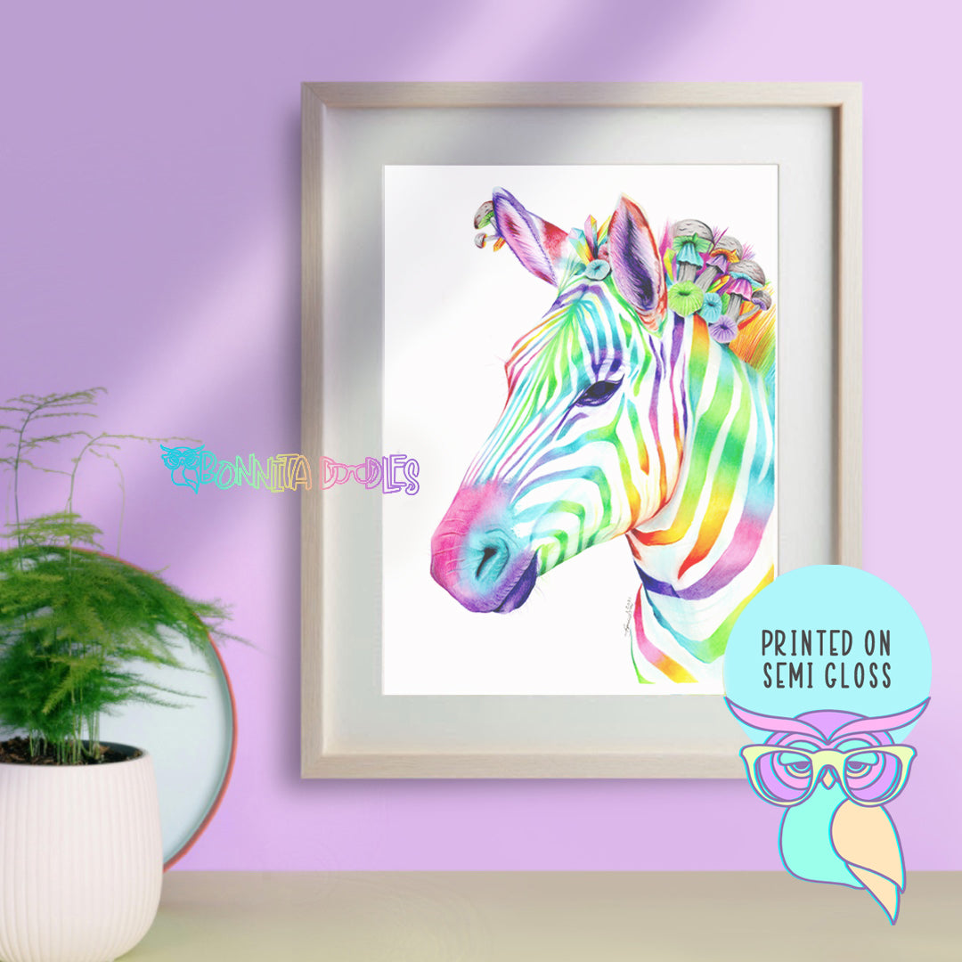 Zebra | Rainbow | Art Print