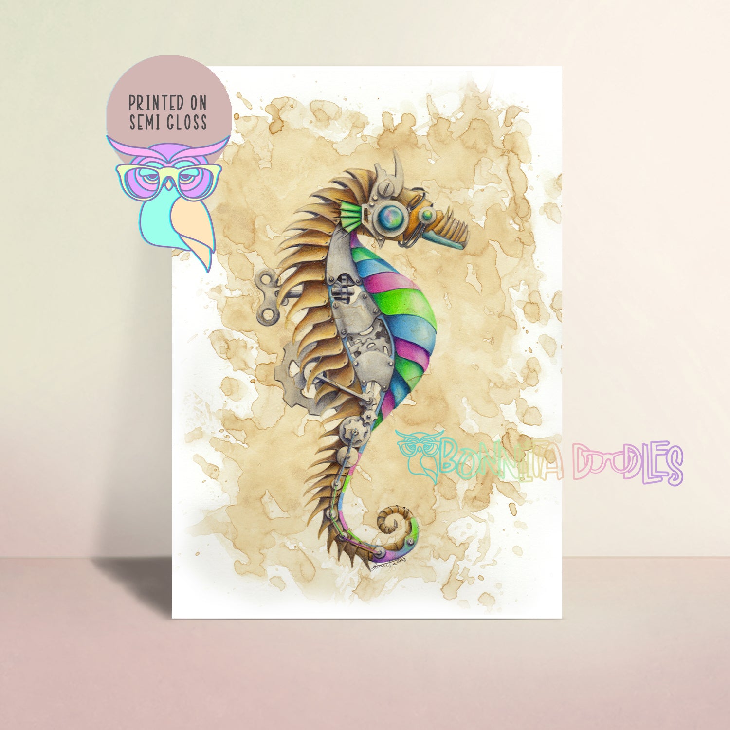 Art Print | Seahorse | Steampunk