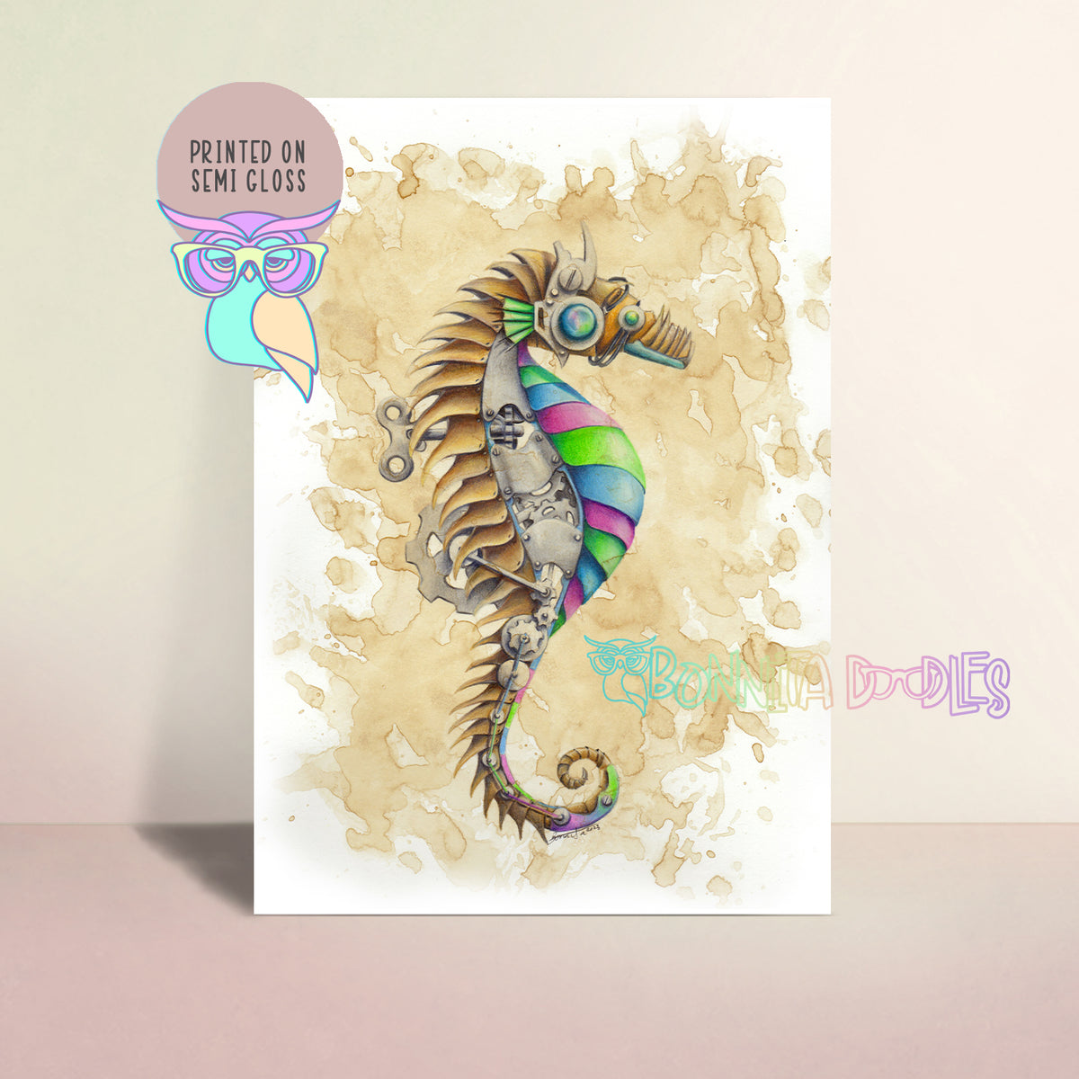 Art Print | Seahorse | Steampunk