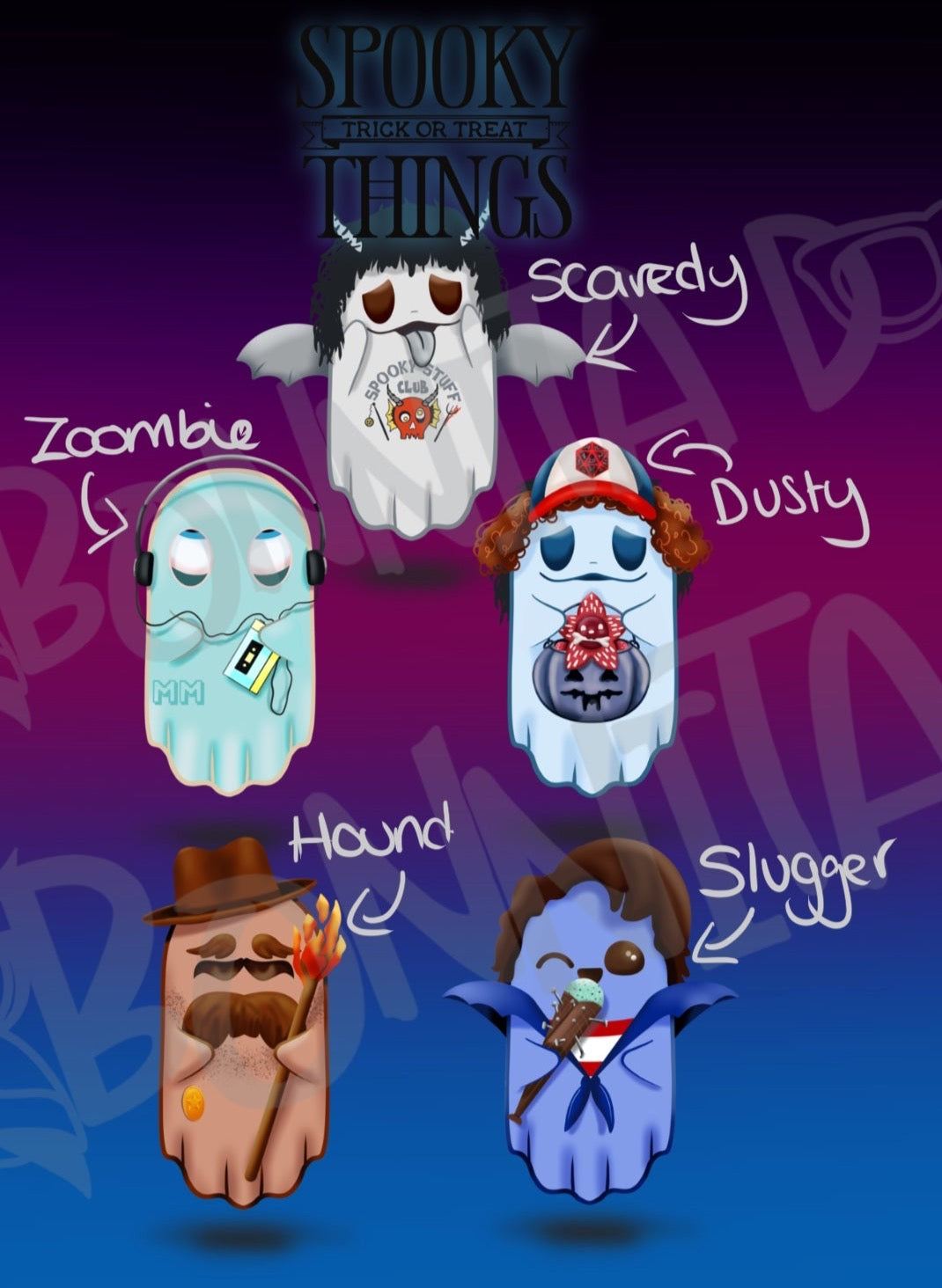 Spooky things - gang stickers- meet the crew
