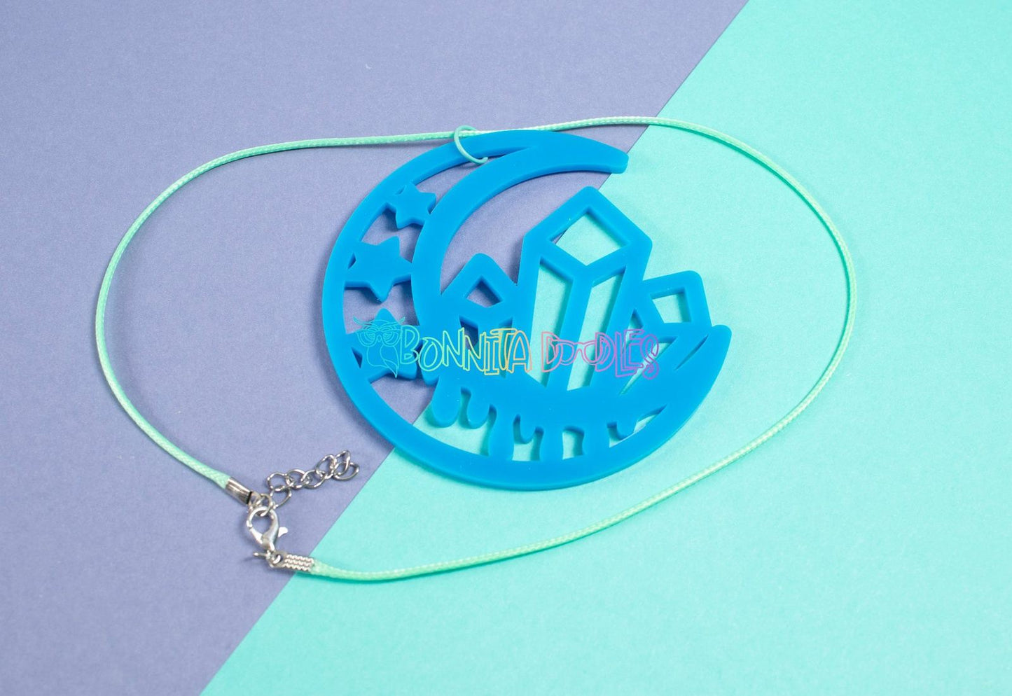 B GRADE Mystical Blue Geode necklace - Handmade gifts