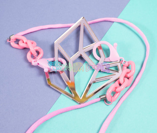 Mystical Rose Gold Geode chunky rope chain necklace - Handmade gifts