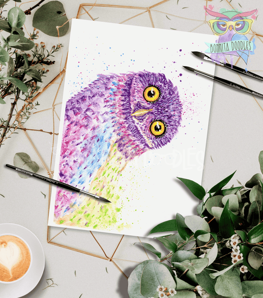 Water colour Owl Original Art - BIG SALE!