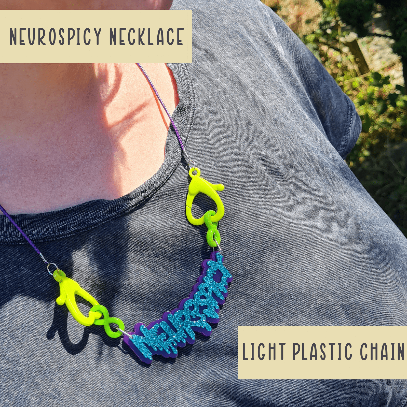 Neurospicy chunky colourful necklace - SMALL - Handmade gifts