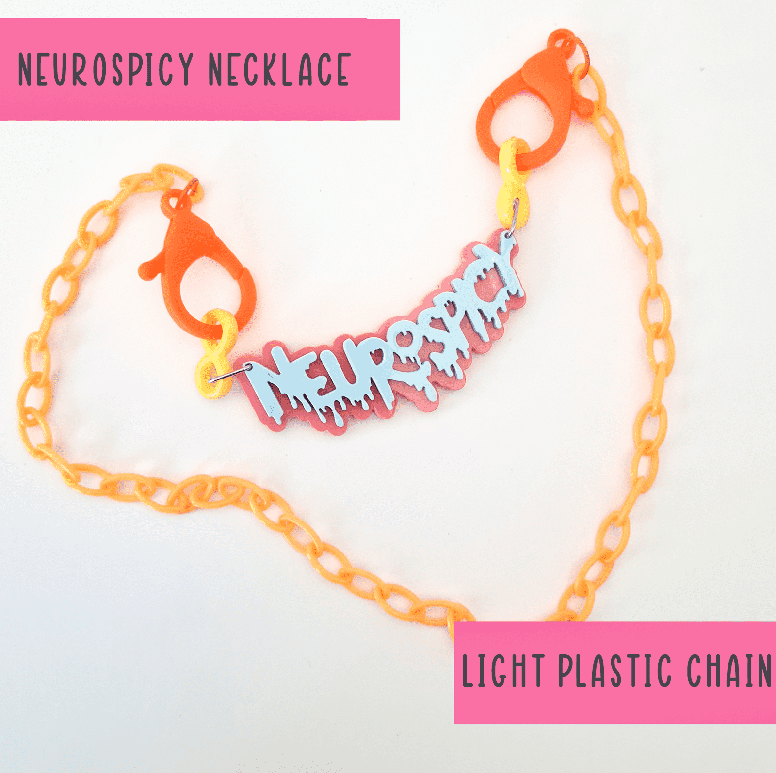 Neurospicy chunky colourful necklace - SMALL - Handmade gifts