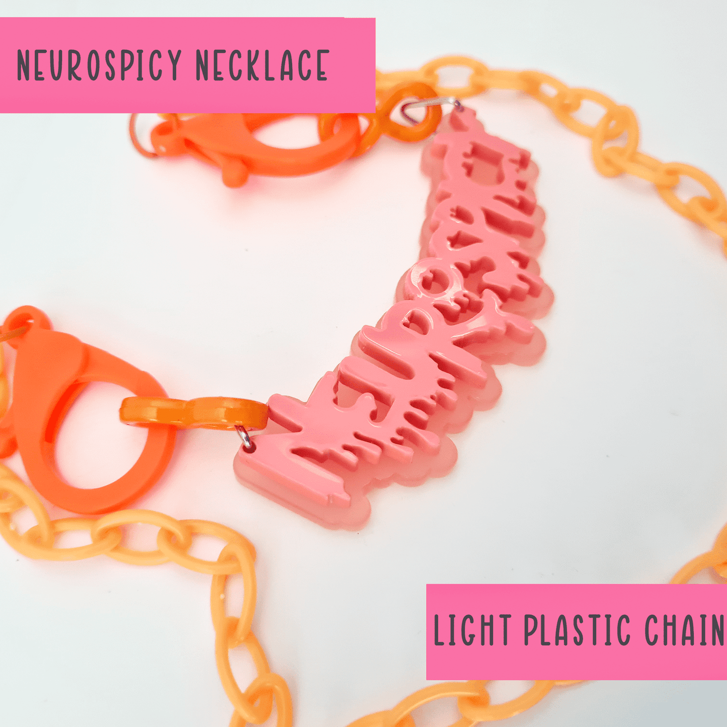 Neurospicy chunky colourful necklace - SMALL - Handmade gifts