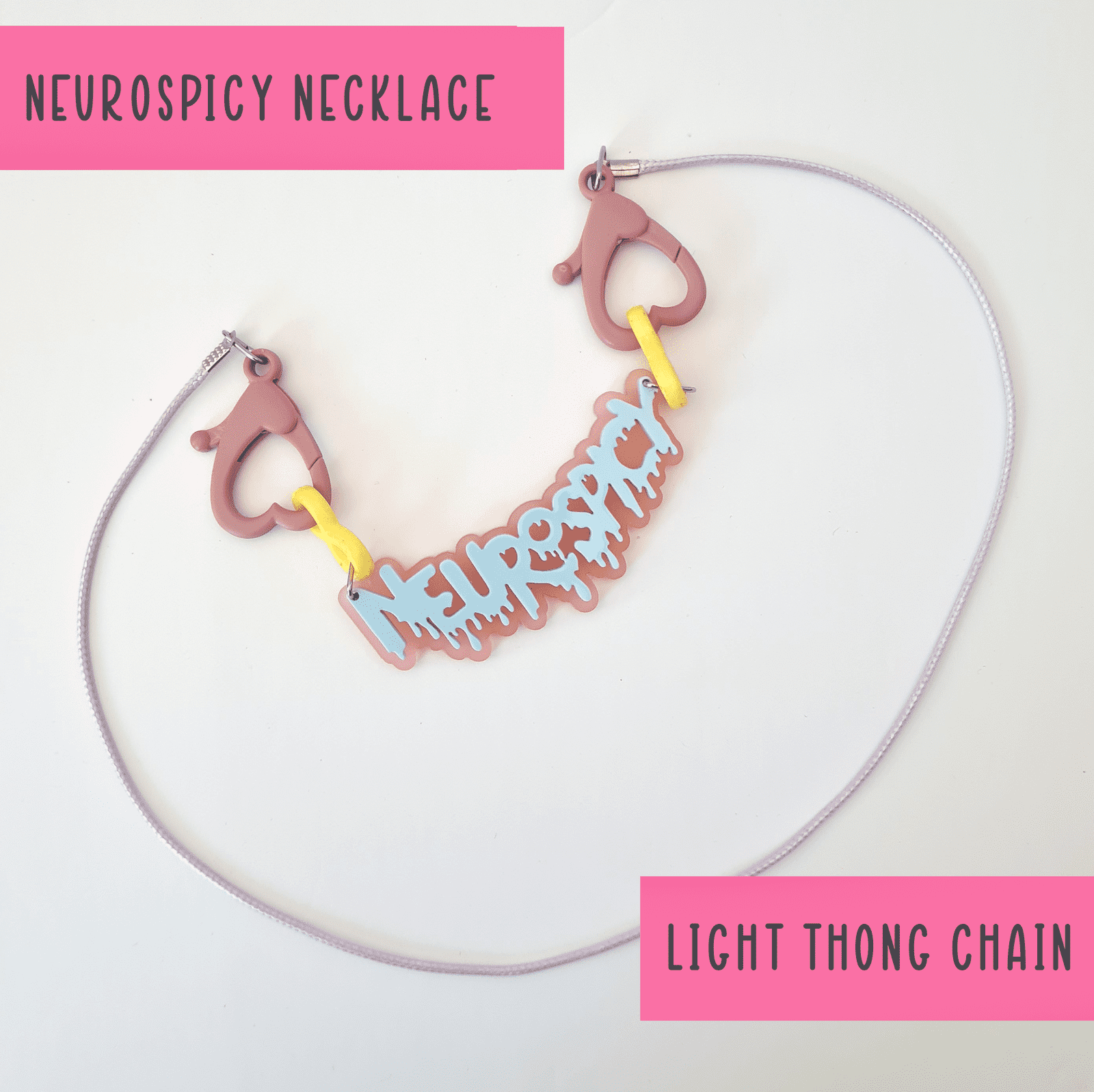 Neurospicy chunky colourful necklace - SMALL - Handmade gifts