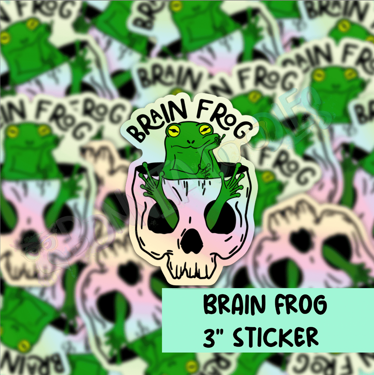 Brain Frog | Chronic Illness | Neurodivergent | Medium Holographic sticker