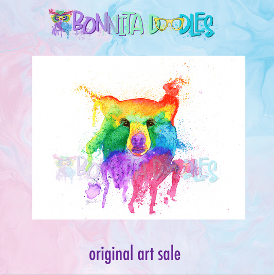 Rainbow Bear Original Art - BIG SALE!
