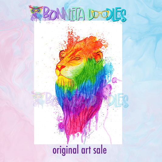 Rainbow Lion Original Art - BIG SALE!