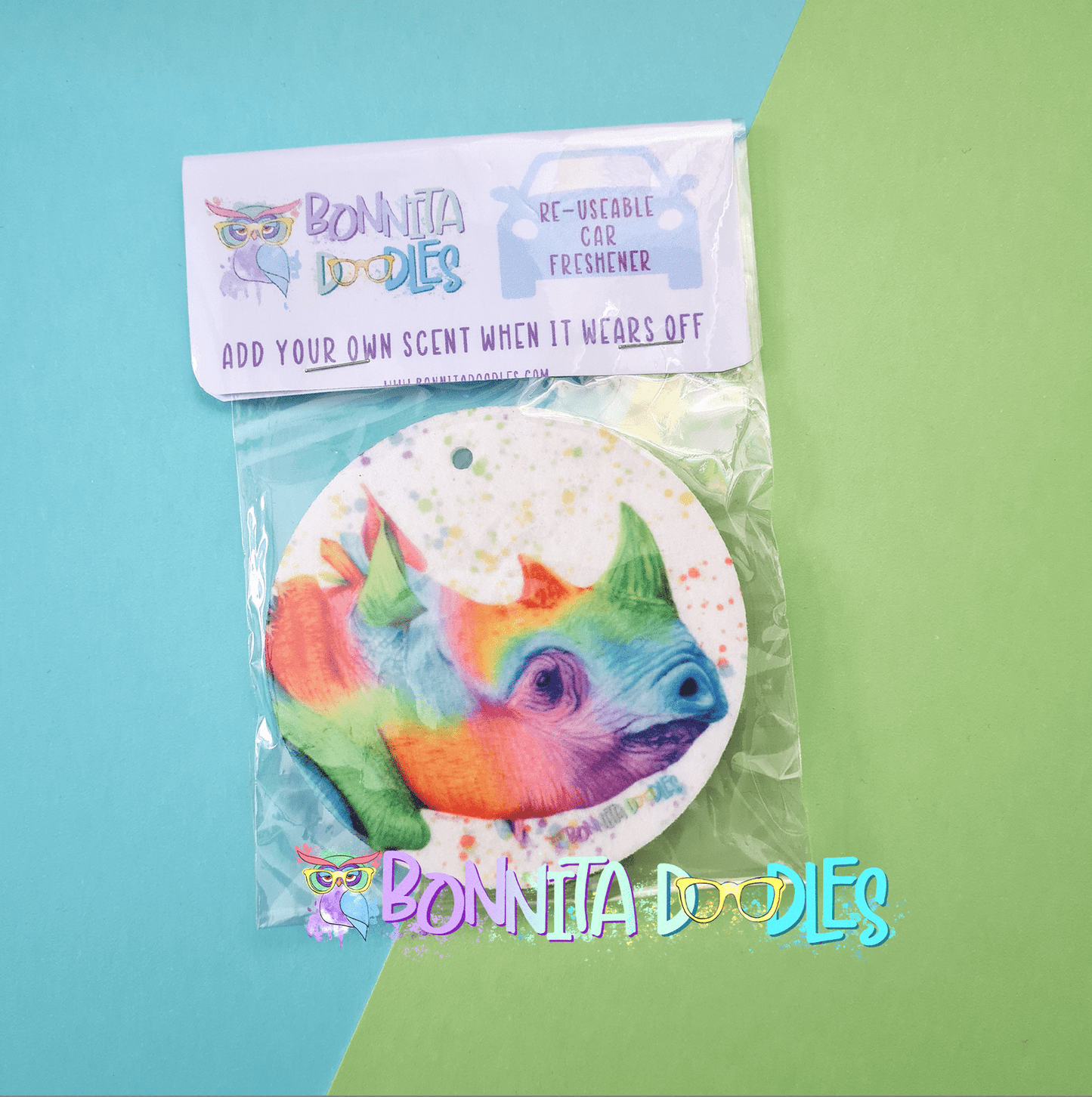 Rainbow Wildlife Reusable Air freshener - for the car, closet and more - ideal gift