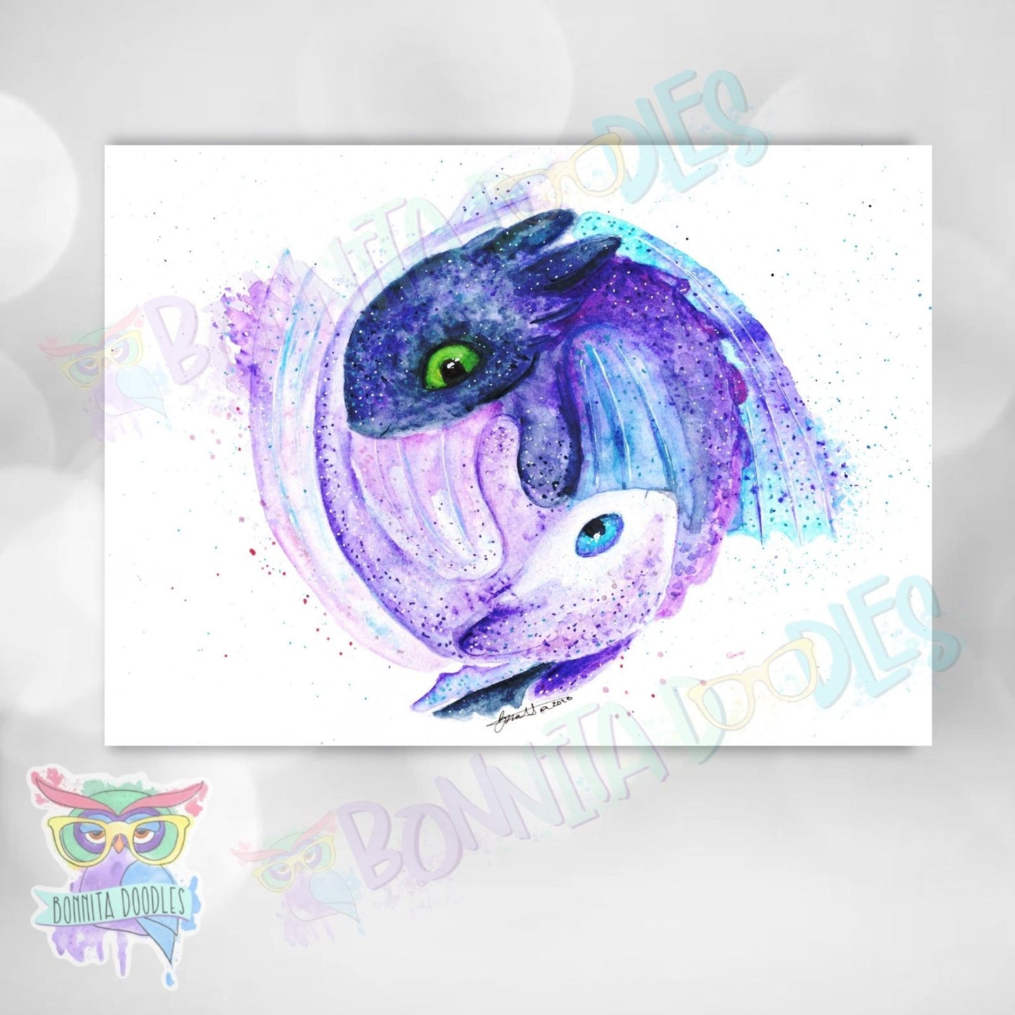 Ying Yang toothless Original art and signed prints