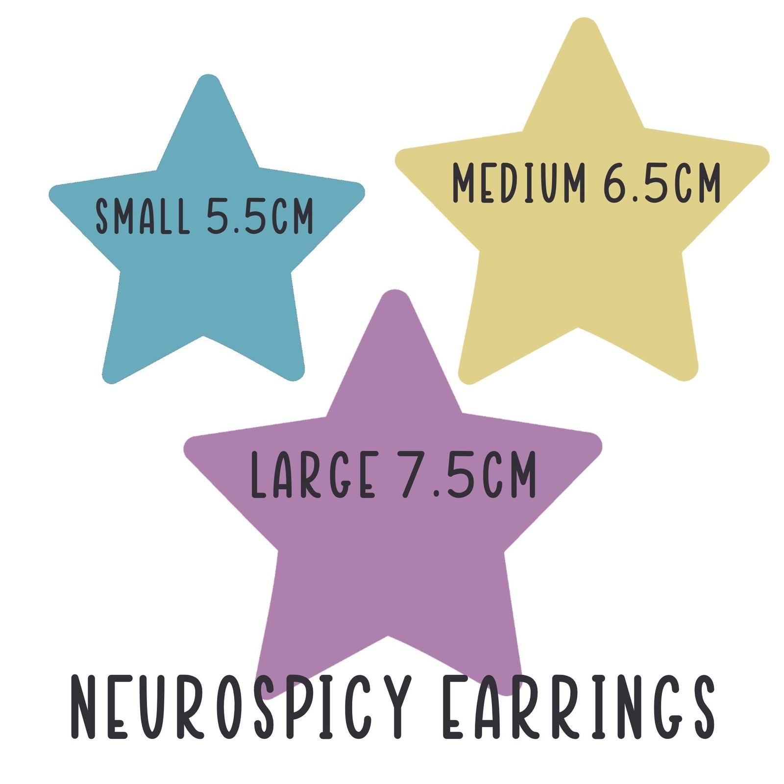 Neurospicy earrings great for stretched ears - MIXED SIZES