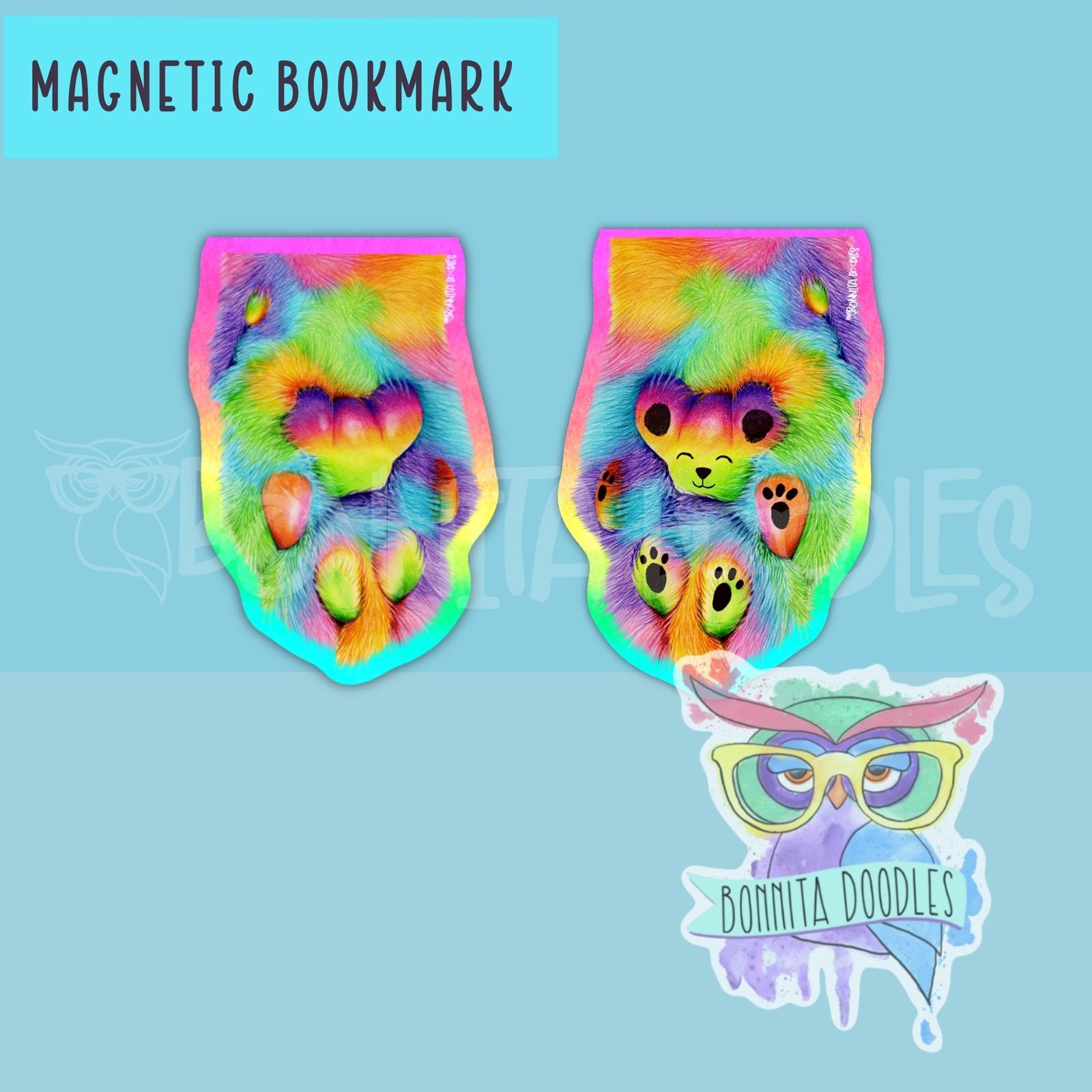 Rainbow Paw toe beans magnetic bookmark - the perfect gift