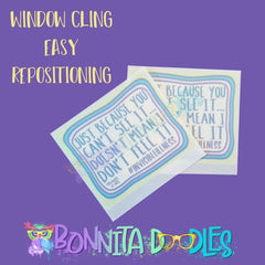 Invisible Disability removable window cling