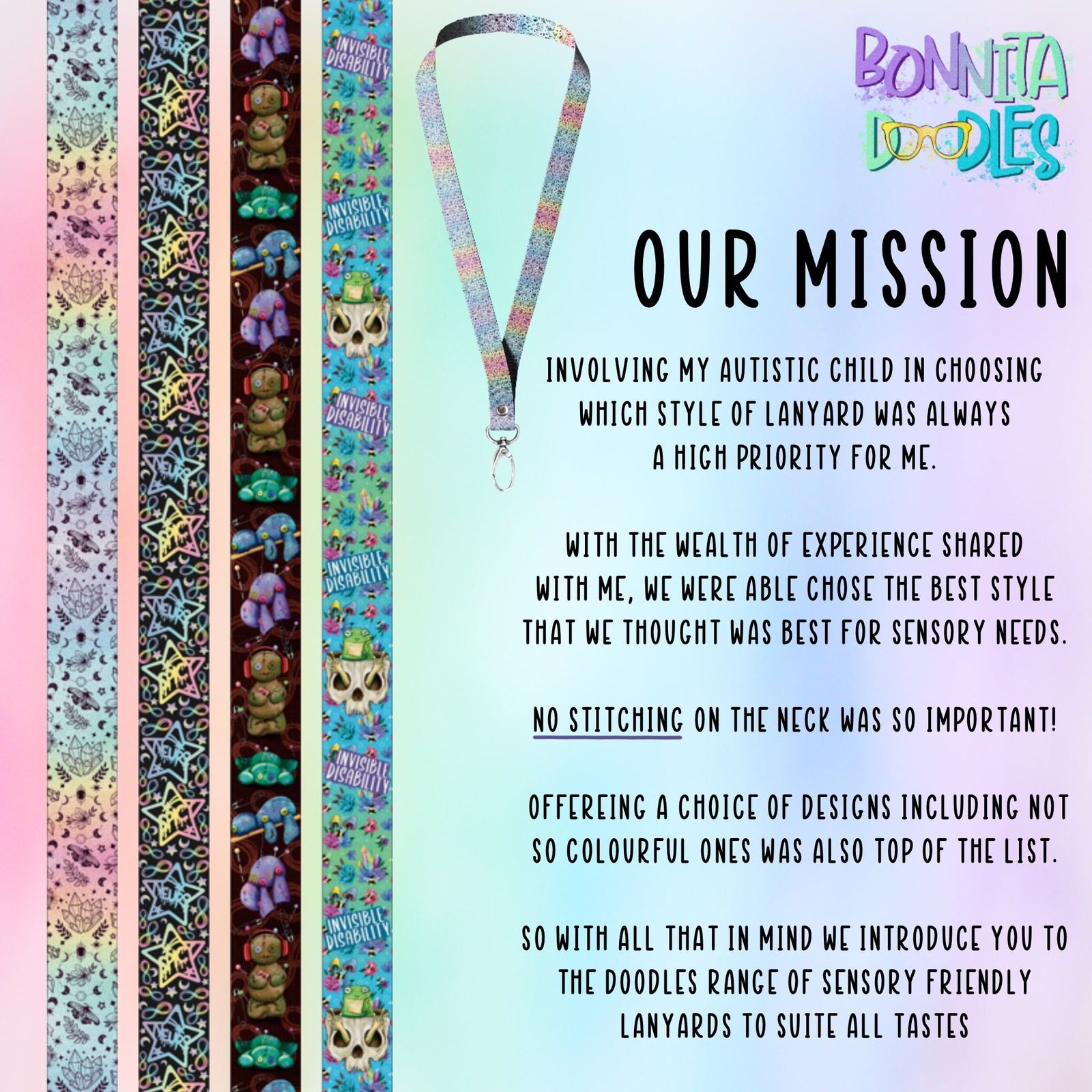 Voodoo dolls - Lanyard - soft and perfect for sensory accommodation.