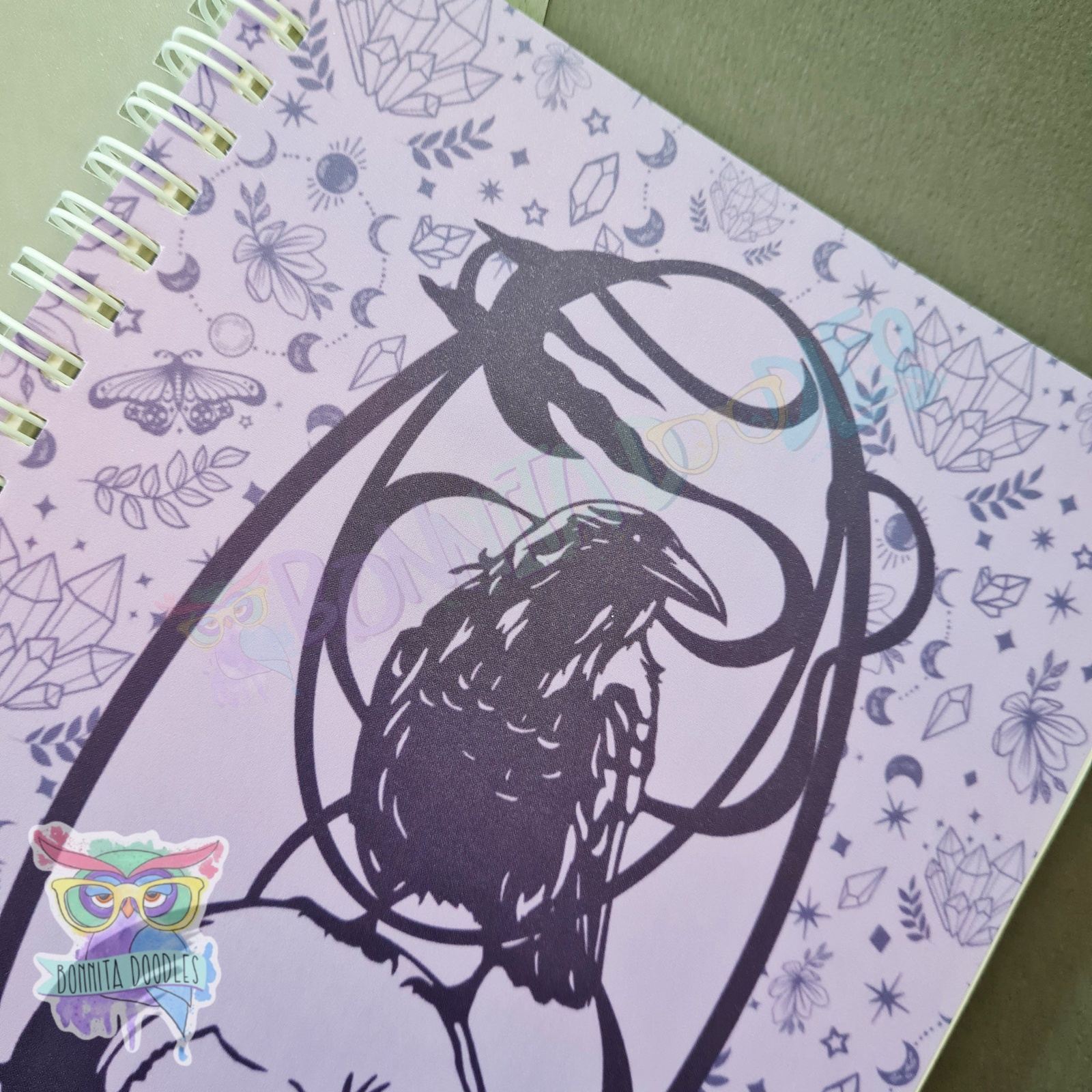 Raven skull notebook - perfect gift