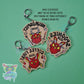 Wooden club keychain / charm. Coffee, neurospicy, spoonie