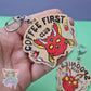 Wooden club keychain / charm. Coffee, neurospicy, spoonie